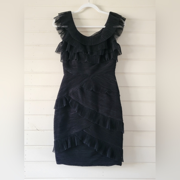 BCBGMaxAzria Black Tulle Cocktail‎ Dress Size 4 - Picture 1 of 12